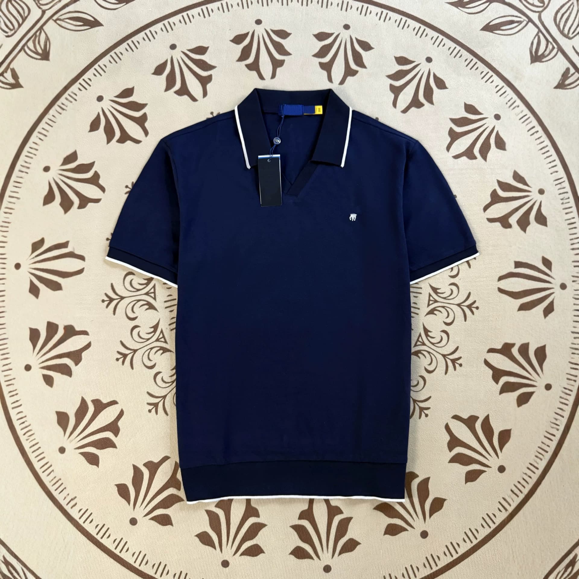 RL Raff pony logo pure cotton pique shrink thread lapel embroidery color insert short-sleeved T-shirt POLO shirt top for men