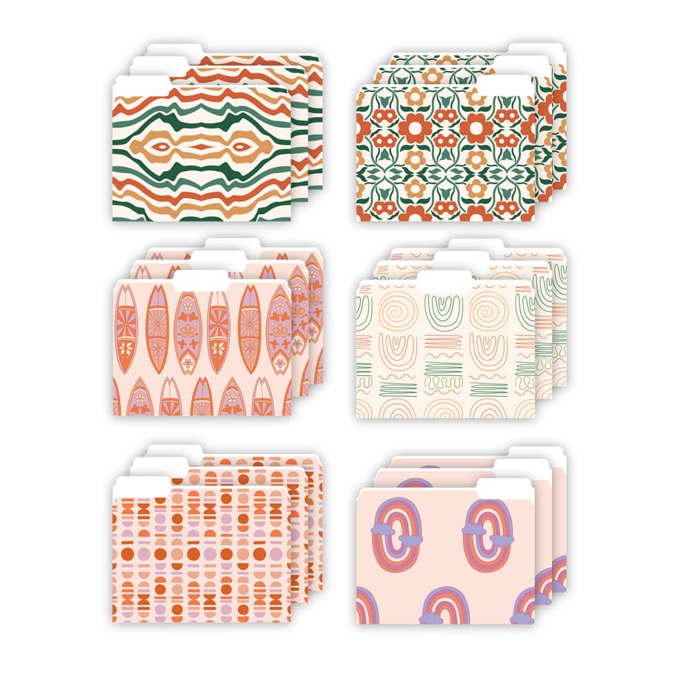 Amazon Hot Selling Stock 1/3 Cut Tabs Letter Size Bohemian Manila Folder
