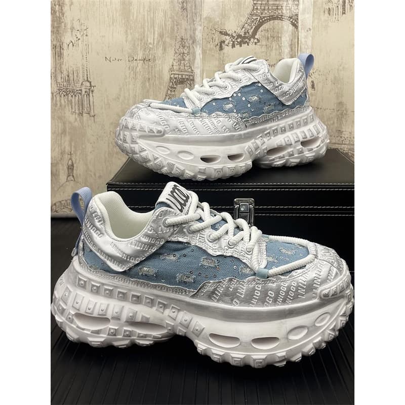 Autumn New Men's Breathable Fashion Dad Shoes Retro Stylish Thick Sole Height-increasing Lightweight Sports Leisure Trendy Shoes