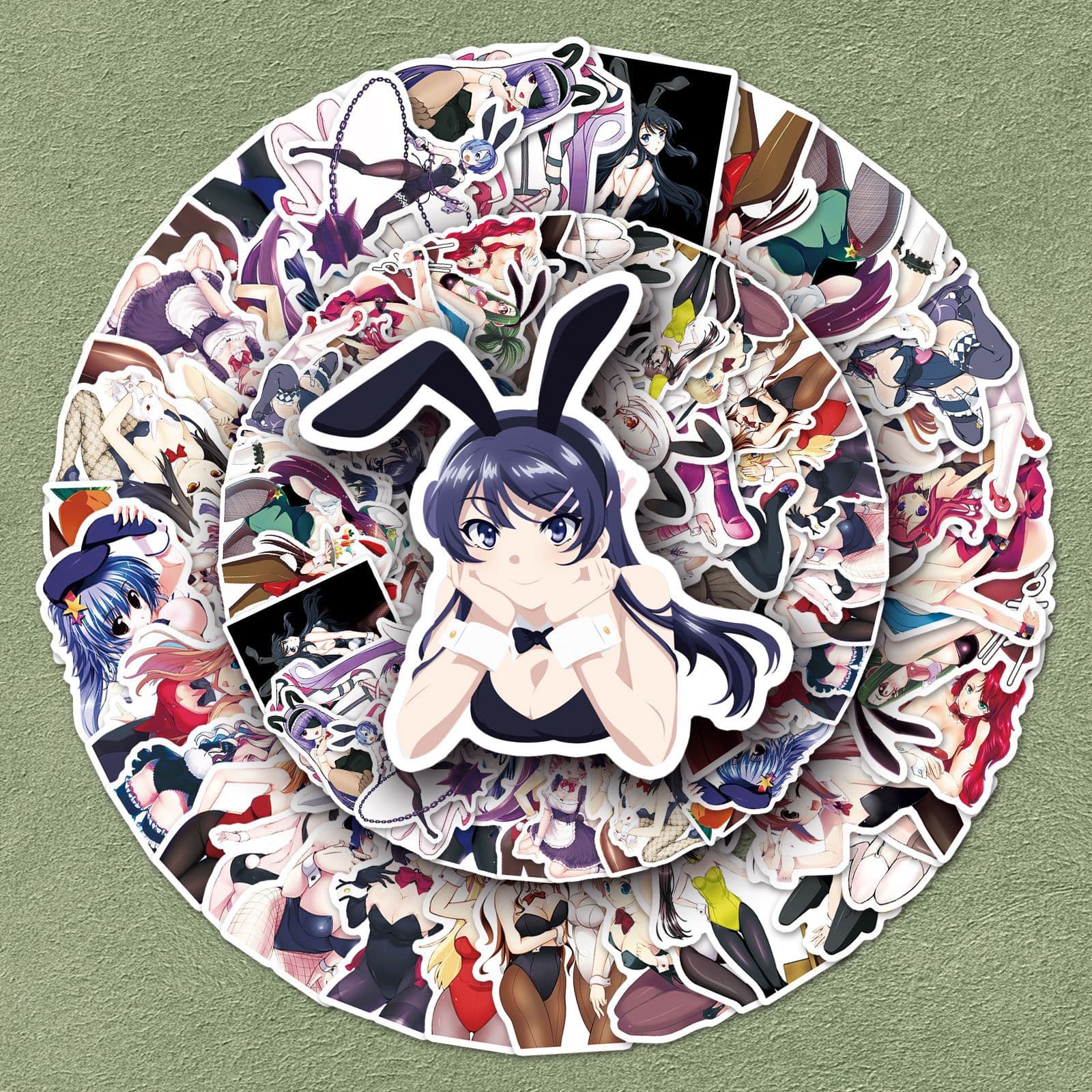 61 two-dimensional cartoon sexy bunny girl stickers for decorating laptops, tablets and mobile phones waterproof stickers