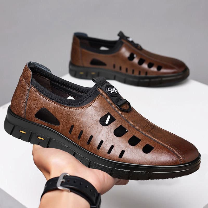 Men's Casual Leather Shoes Business Soft Sole Sandals Breathable Summer Beach Shoes for Export