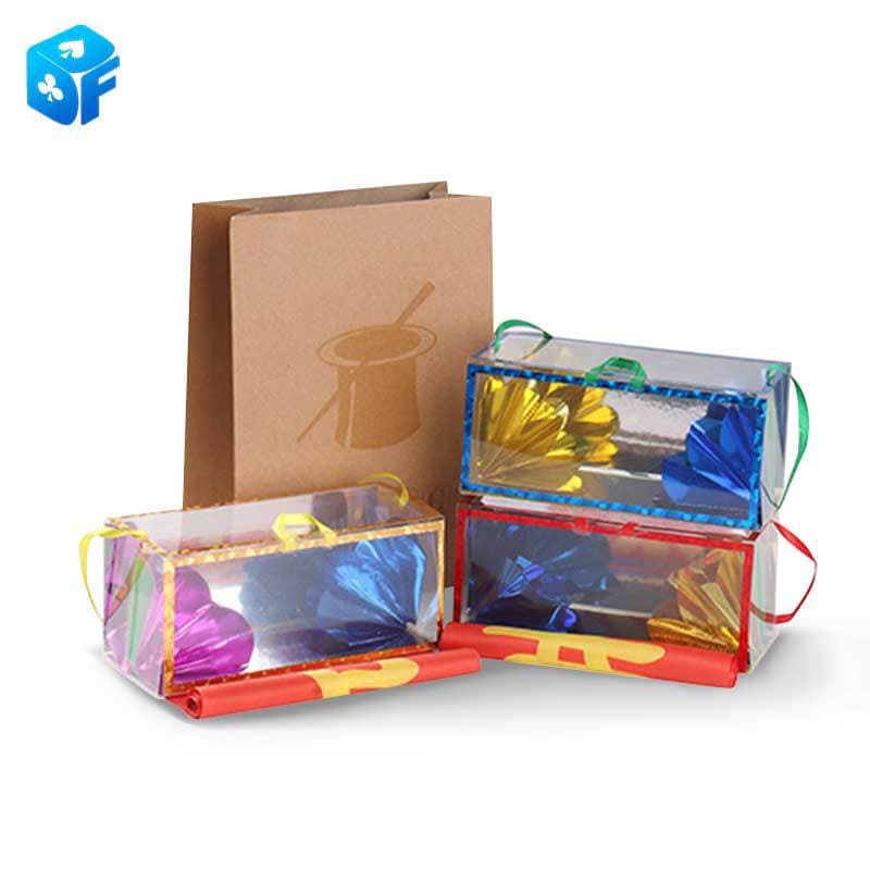 Northern Magic Paper Bag Flower Box with Couplets, Spring Festival Couplet Bag, Annual Meeting Christmas New Year Magic Props Stage Performance