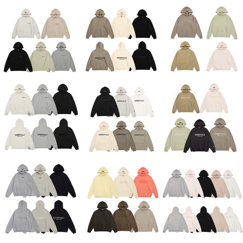 Cross-border Foreign Trade FOG Double Line Letter Heat Transfer Print Fleece Loose Lazy Style Couple Hoodie Trendy