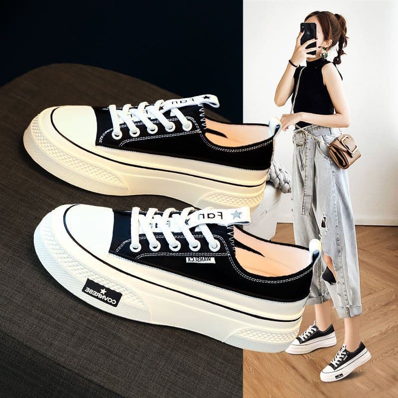 Women's Genuine Leather Chunky Sneakers 2025 Spring Casual Shoes Versatile Student Ins Fashion