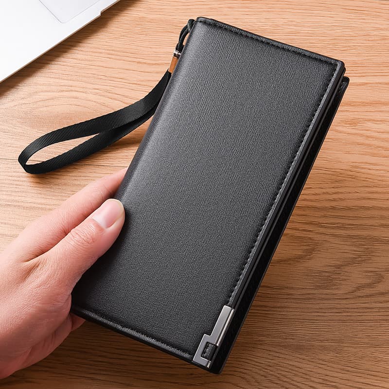 Large Capacity Zip Wallet Men's Long Fashion Clutch Bag New Phone Bag Korean Style Coin Purse