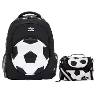 Australian Smiggle Children's Large White Football Backpack for Primary and Secondary School Students Large Capacity Double-Shoulder Casual