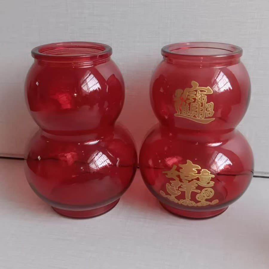 Red Candle Jar, Fortune Candle Jar, Home Decorative Ornament, Festive Candle Holder, Glass Candle Cup Wholesale