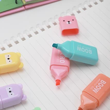 Cross-border best-selling bear-shaped fluorescent highlighter marker pen for note-taking, fluorescent gel pen for journaling