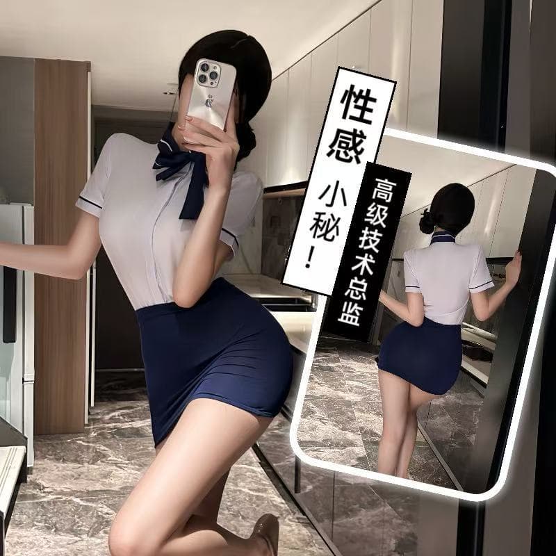 Qiaoduo Flight Attendant Uniform Professional Outfit Women Private Flight Attendant Passion Lingerie Uniform Role-Play Costume Drop Shipping