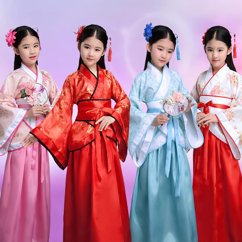Children's Ancient Costume Hanfu Tang Suit Qin Dynasty Spring and Autumn Warring States Three Kingdoms Imperial Consort Dress Han Dynasty Gege Ancient Performance Costume