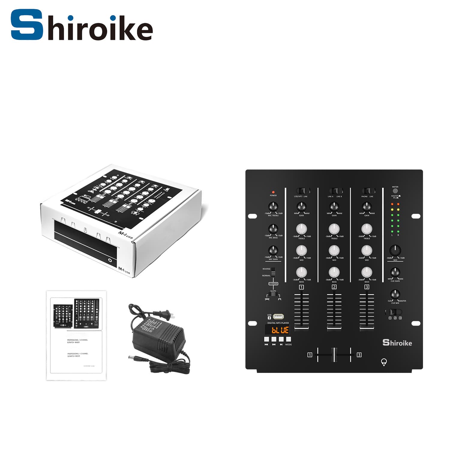 GAX-DM4 Cross-Border E-commerce Professional 4-Channel KTV Stage DJ Mixer 4-Channel DJ Audio Mixer