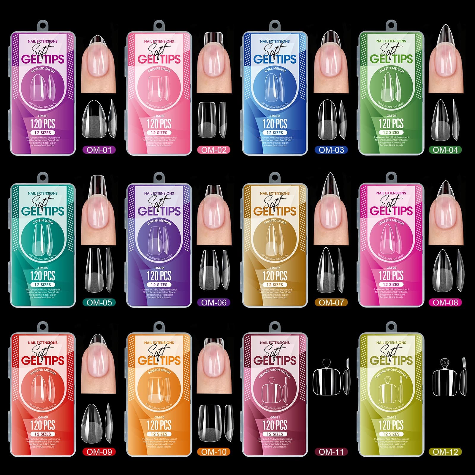 Cross-border European and American nail polish transparent semi-frosted full-stick ultra-thin traceless extension without engraving and grinding 120 pieces full-size fake nails