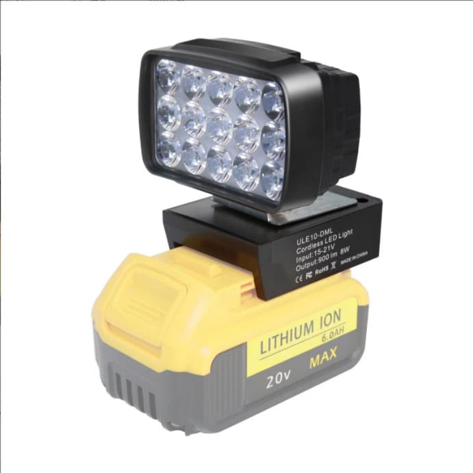 15-LED high-brightness lighting bulb, compatible with Makita and Dewei short-neck lamps, 14.4V-18V lithium battery tools.