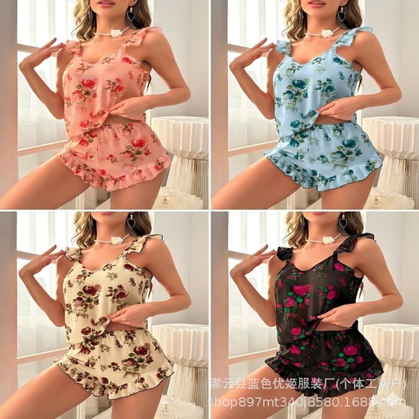 New cross-border foreign trade hot-selling Shein women's pajamas sourced from factory wholesale customization