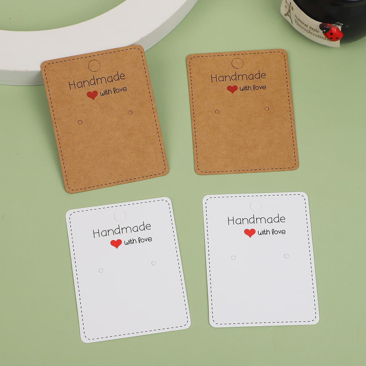 Cross-Border Best-Selling Kraft Paper Handmade Printed Necklace Earring Ring Packaging Paper Card Stock Wholesale