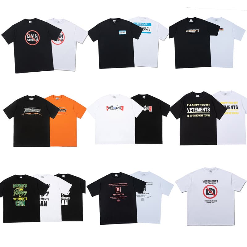 Correct Version VTM Vitamen Letter Print Men's and Women's Loose Casual Round Neck Short Sleeve T-Shirt High Street Fashion Cotton Tee