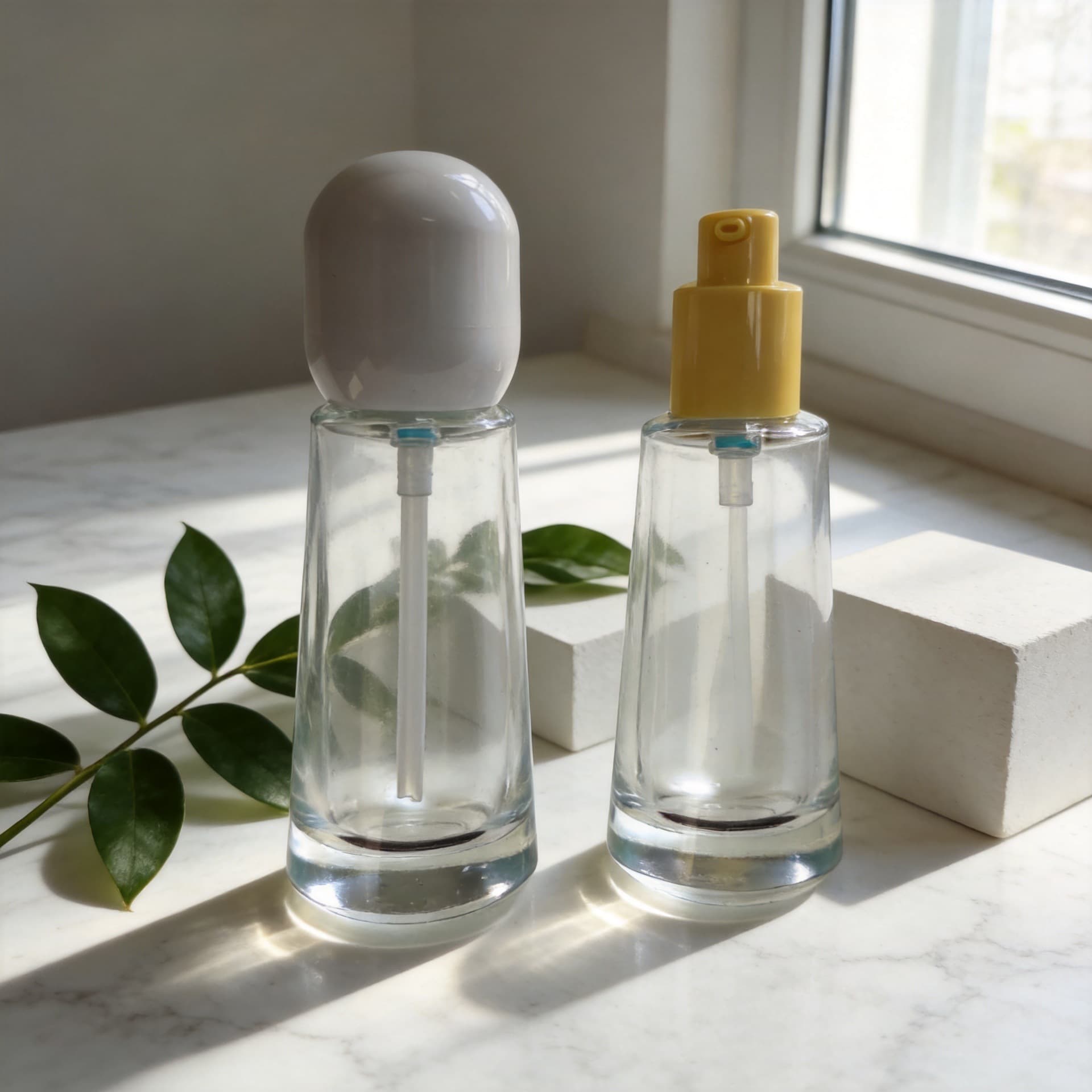 Factory In-Stock 50ml Glass Bottle Foundation Bottle Essence Oil Bottle Essence Liquid Bottle Lotion Bottle Essential Oil Bottle Packaging
