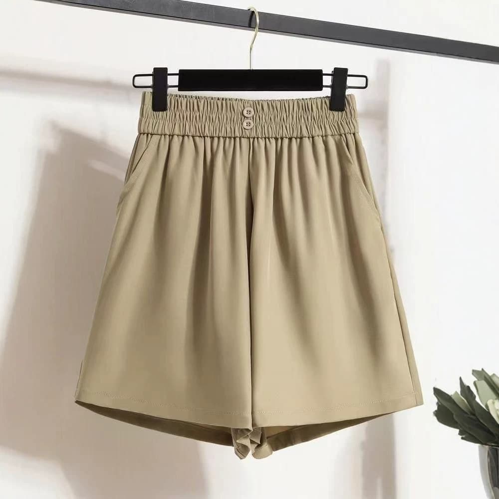 Summer New Ice Silk Cool Pants A-Line Wide Leg Pants for Petite Women High-End Style