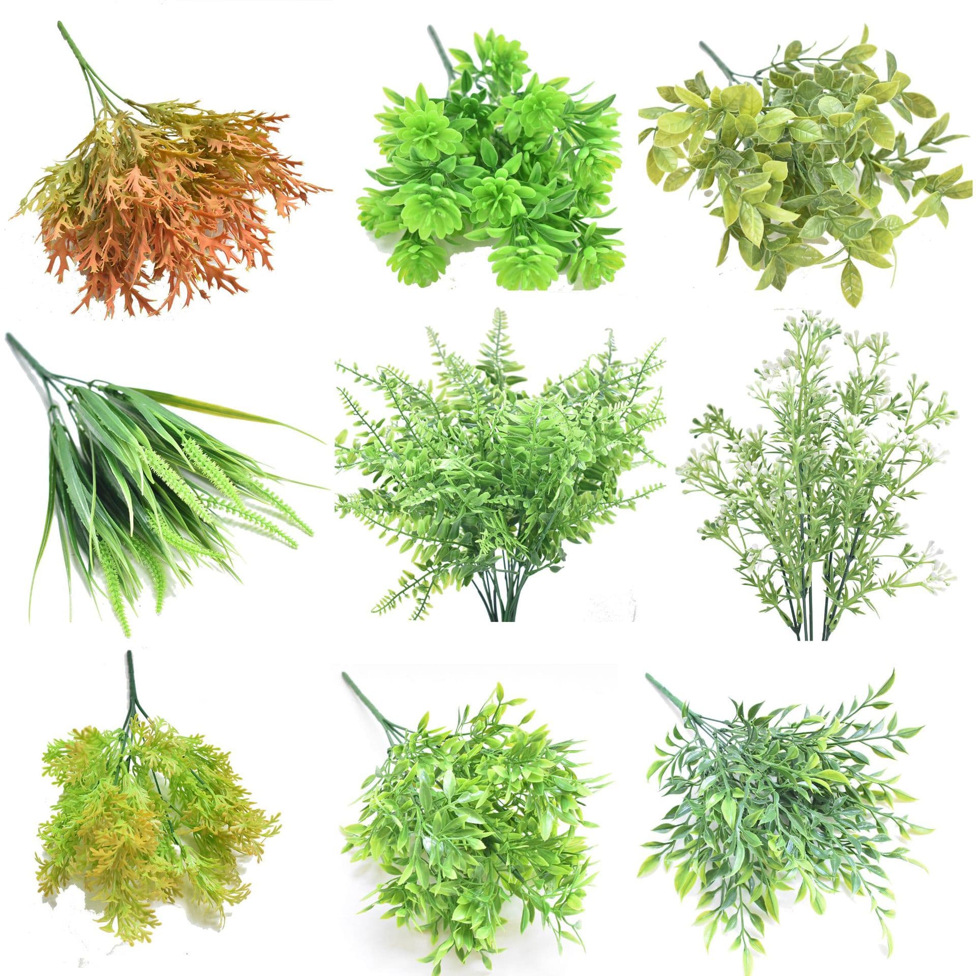 Simulated Plant 7-Pronged Eucalyptus Leaf Persian Grass Plastic Fake Flower Green Plant Potted Simulated Green Plant Potted Plant