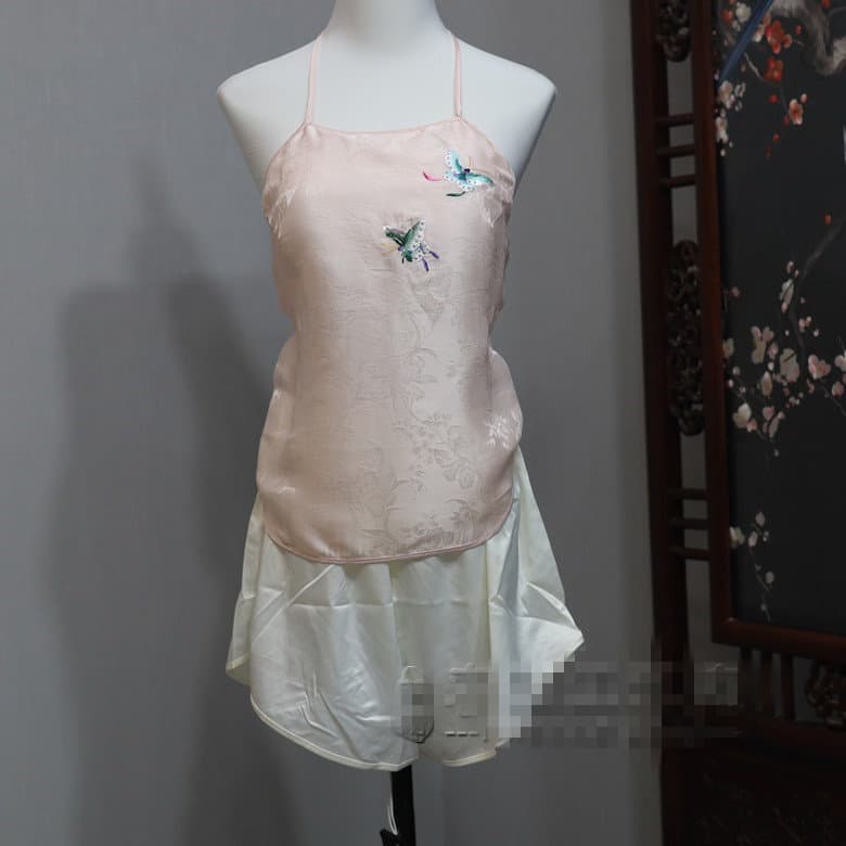 New Chinese-style padded bra daily bandeau embroidered floral bellyband vintage sleepwear loungewear camisole innerwear belly wrap