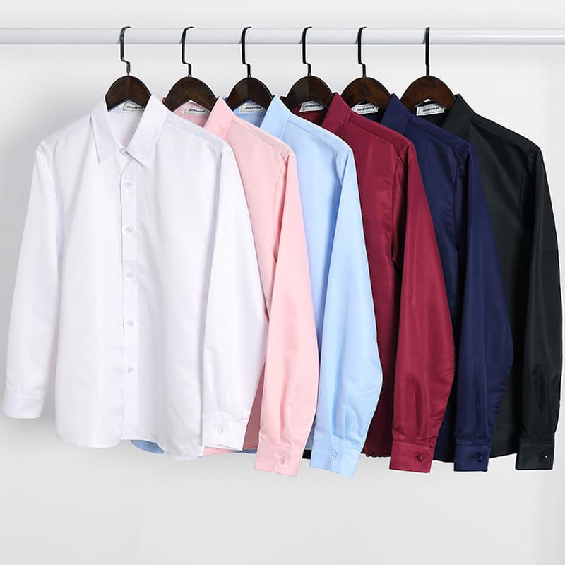 Autumn Color Long Sleeve White Shirt Men White Wedding Photo ID Registration Professional Formal Trendy Shirt Women Plus Size Loose Men's Wear