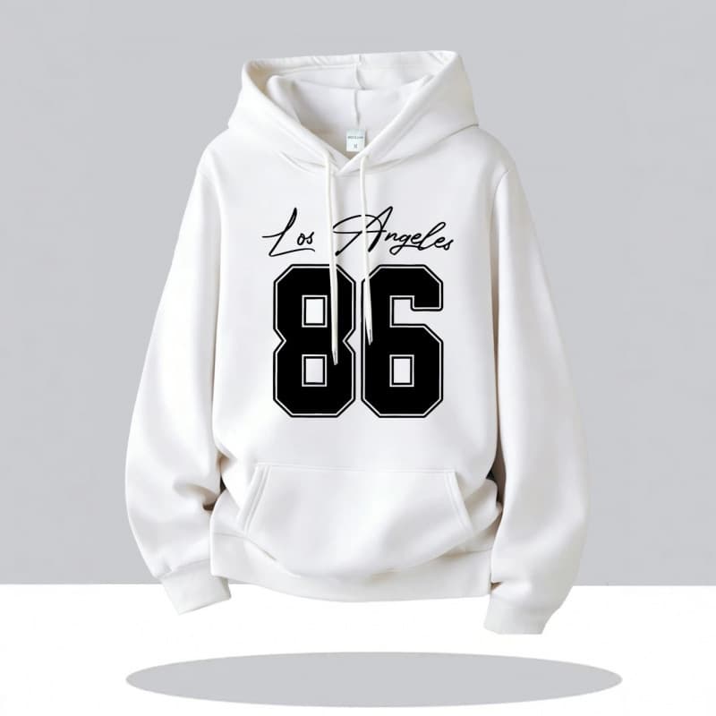 Cross-border simple signature font large number hooded sweatshirt student street lazy style basic long-sleeved casual