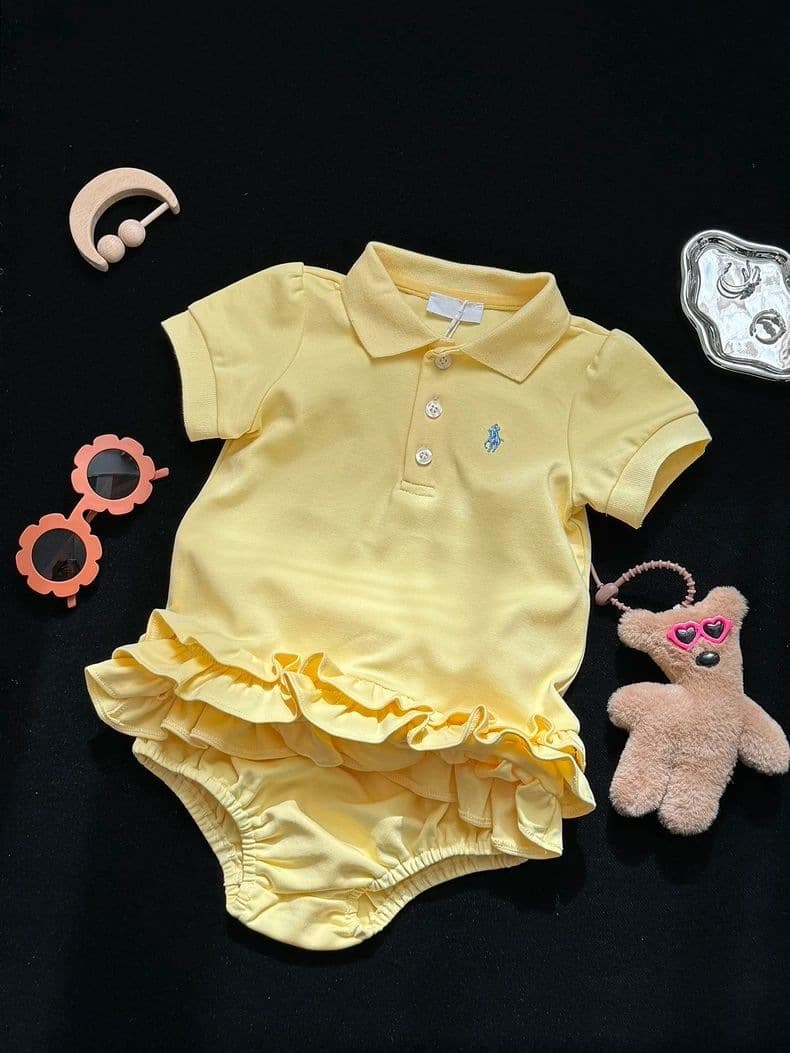One-Year-Old Baby Summer Dress Infant Dress Summer Fashion Super Cute Girl Birthday Polo Bodysuit Dress Summer
