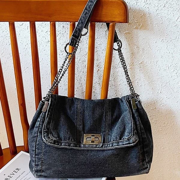 2024 Summer New Fashion Chain Bag Large Capacity Tote Bag Shoulder Crossbody Bag Wholesale Denim Bag for Women