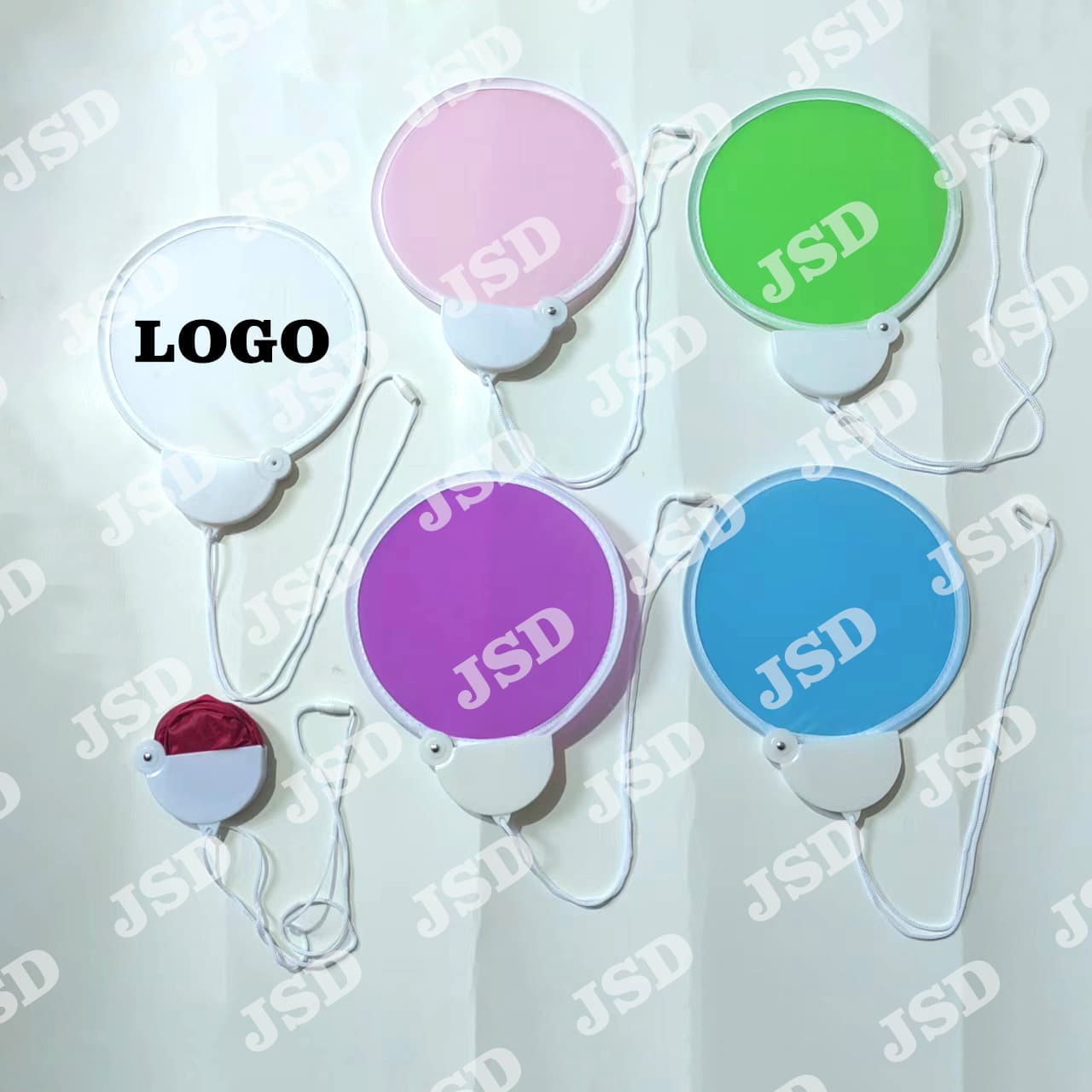 Fabric Advertising Folding Fan Fashion Portable Folding Flying Disc Round Fan Folding Round Fan Printable Patterns