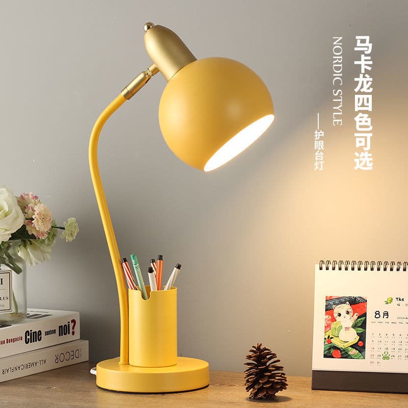Manufacturer Ins Macaron Study Desk Lamp Minimalist Student LED Dormitory Desk Pen Holder Lamp Direct Supply Factory