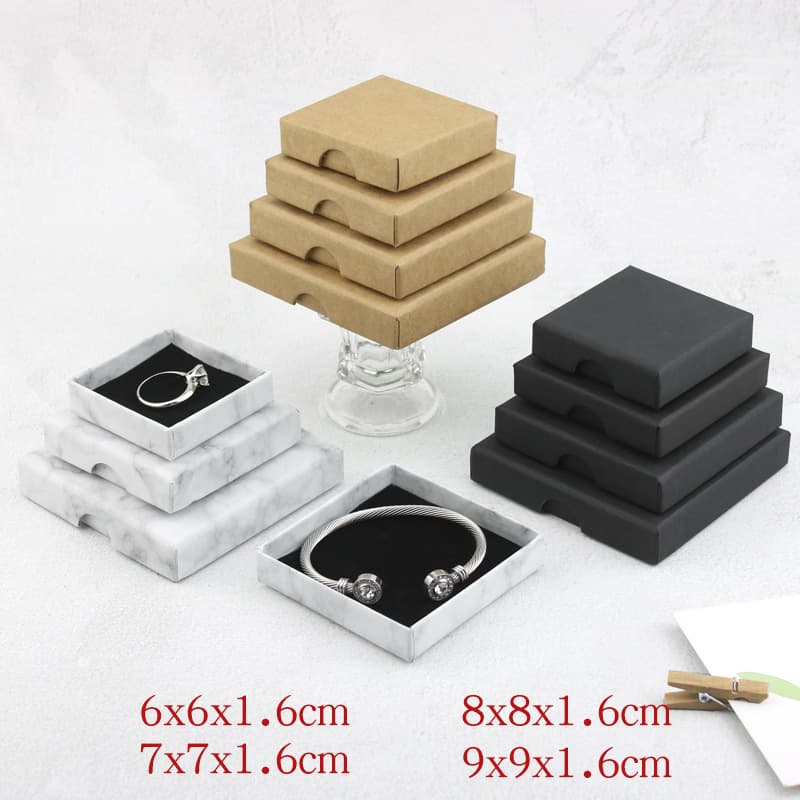 Foreign Trade Thin Jewelry Box Low 1.6 Height Jewelry Packaging Box Kraft Paper Earrings Ring Bracelet Box Jewelry Box