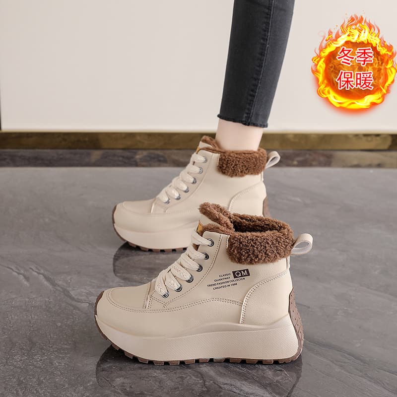 Snow boots for women in winter plus velvet 2025 new thick-soled warm high-top cotton shoes short boots non-slip soft sole versatile cotton boots