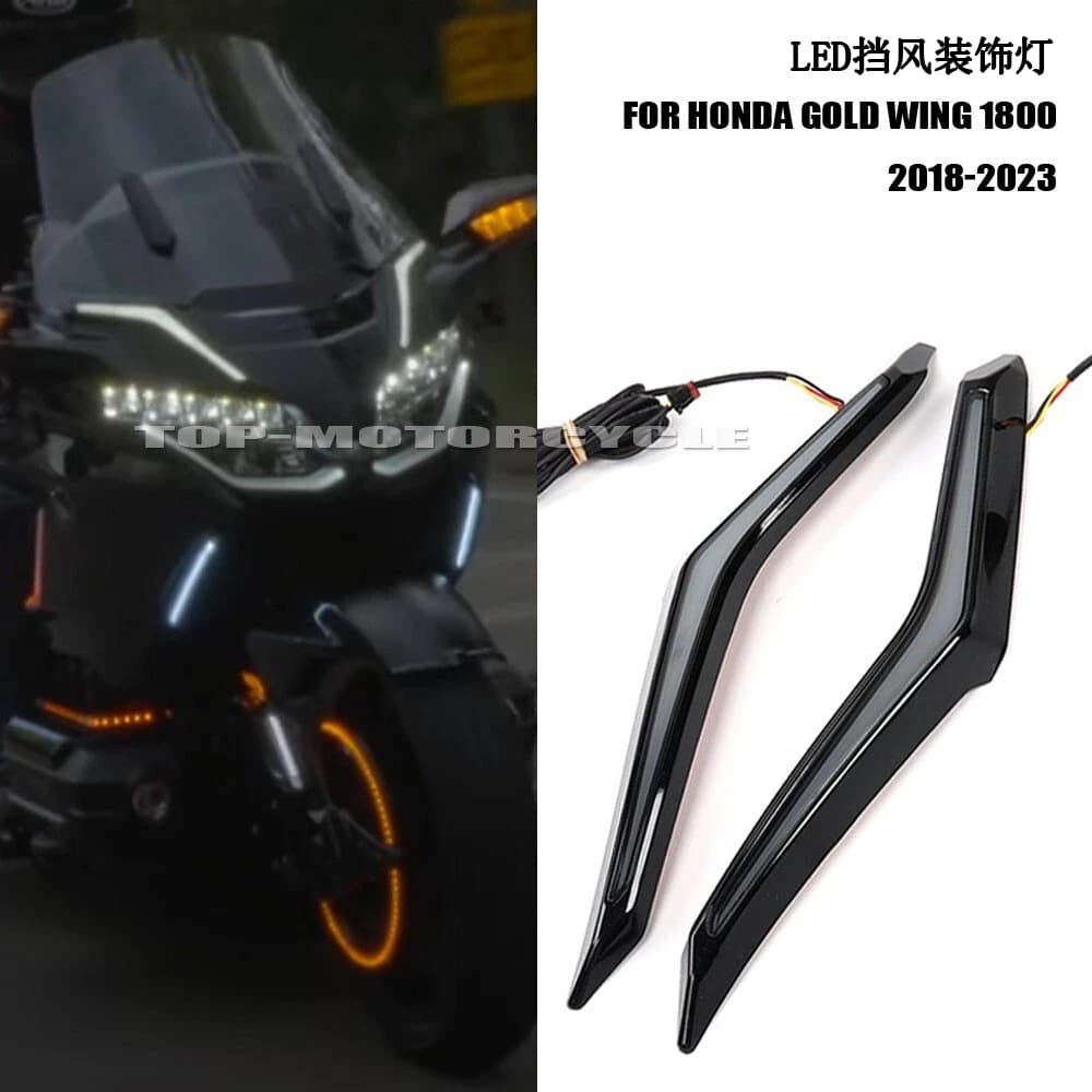 LED Windshield Decoration Light Front Turn Signal Daytime Running Light for Honda Gold Wing GL1800 2018-2023