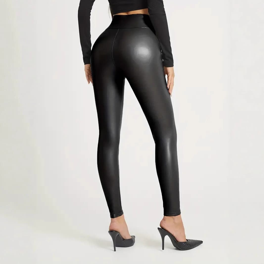 Cross-border Hot Selling PU Leather Pants SHEIN Best-selling Spring/Autumn Outerwear Leggings Skinny Tight Pants