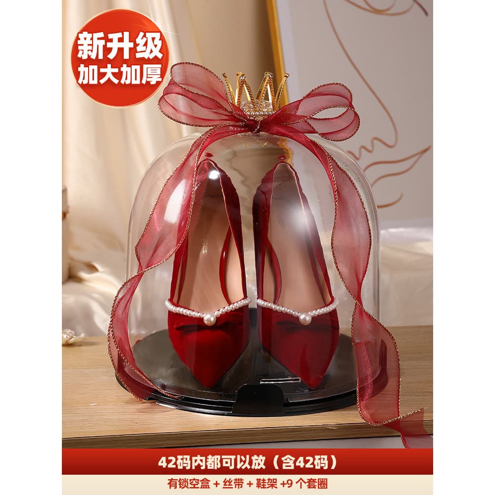 Wedding Shoe Box Game Prop Creative Crystal Shoe Box for Bridal Door Blocking Ring Toss Wedding Shoe Box Essential