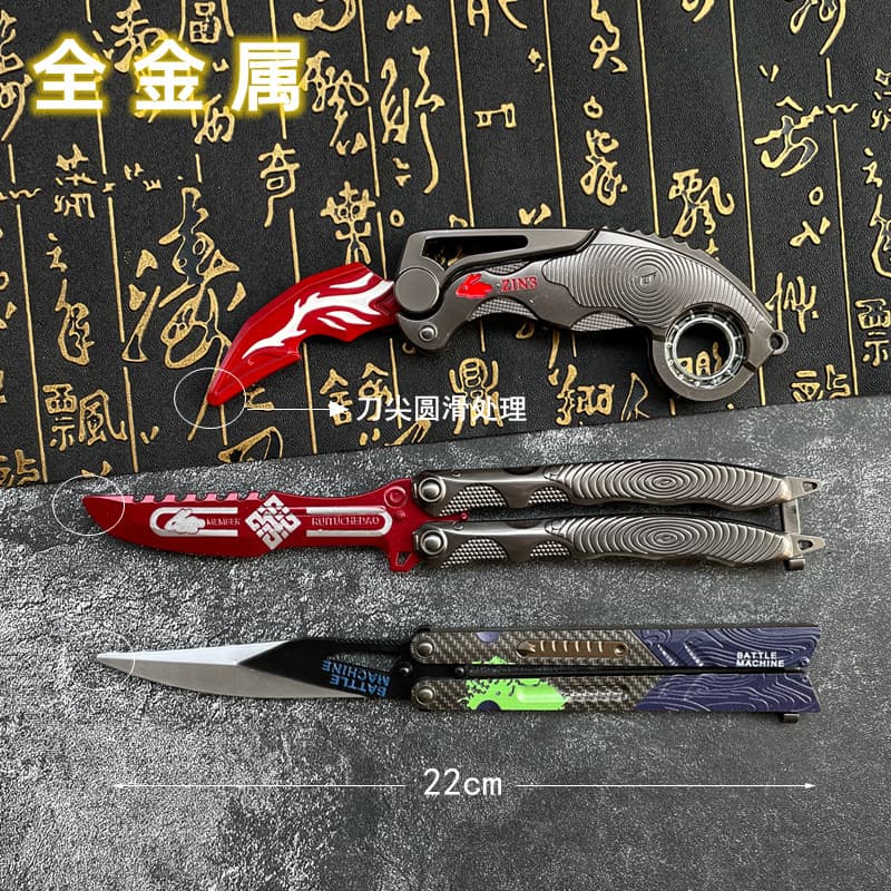Dark Zone Same Style Crescent Claw Knife, Rabbit Folding Knife Graffiti Blade Metal Weapon Model Toy Equipment