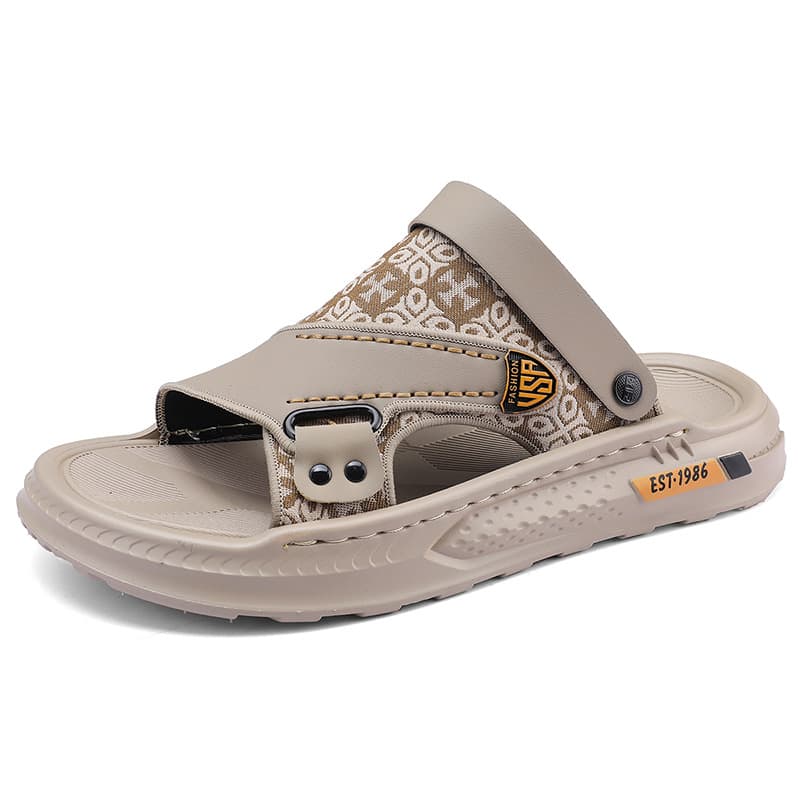 Men's Summer Sandals, Slip-resistant, Odor-proof, Soft Sole, Wear-resistant, Dual-purpose for Driving and Outdoor Wading, Vietnamese Beach Sandals