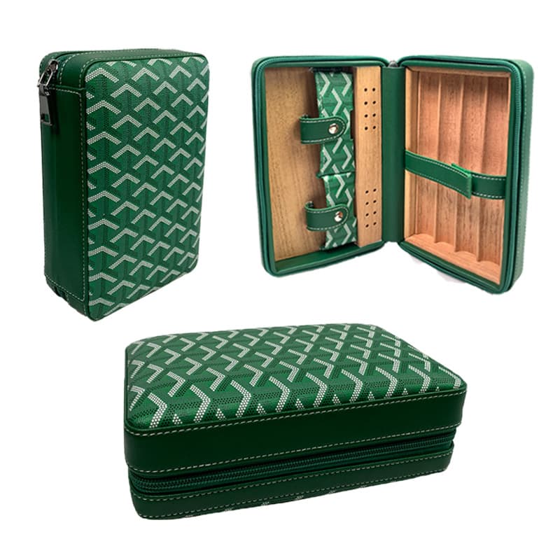 Cross-border spot cigar box 4 portable travel size cedar wood cigar humidor storage box
