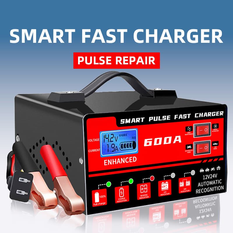 12V 24V Car Battery Charger High Power Automatic Battery Charger Smart Full Charge Auto Stop