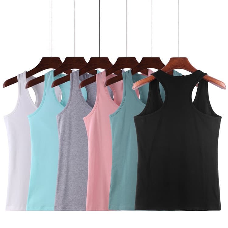 Summer Pure Cotton Wide Strap Racerback Tank Top for Women, Plus Size Slim Fit Knit Sleeveless Base Layer Inner Top Versatile Slimming