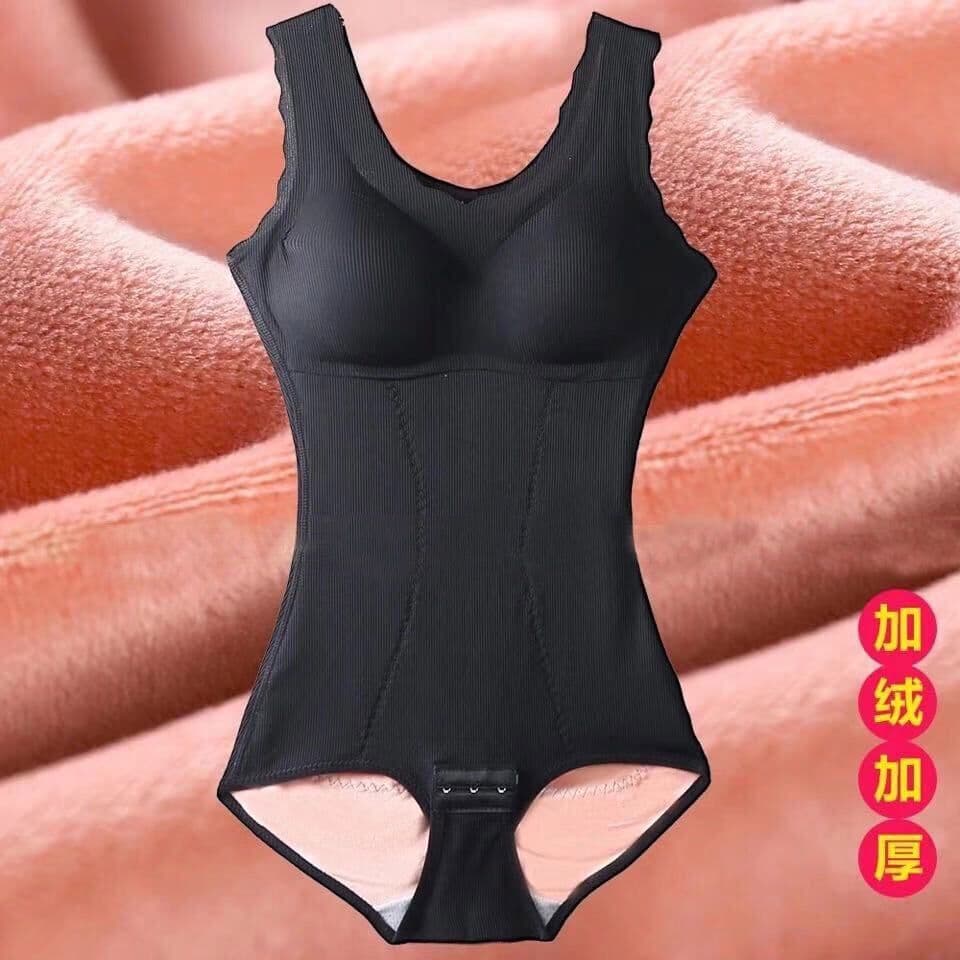 Seamless Fleece-Lined Thermal Bodysuit Shapewear Women's Slimming Body Shaper Cold-Proof