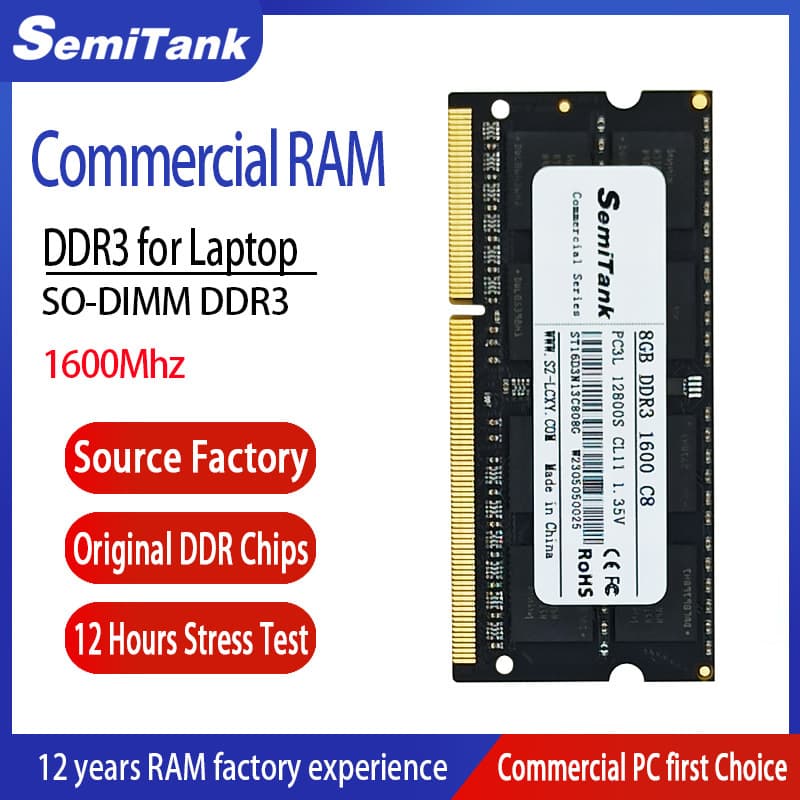 Commercial d3 2GB Laptop RAM 4GB NB DDR3 8GB 1600MHz SO-DIMM