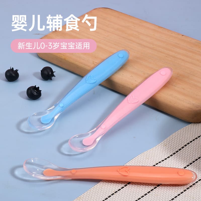 Baby Silicone Spoon Soft Silicone Spoon for Toddlers Infant Feeding Utensils Newborn Baby Food Spoon Soft Tip Spoon Wholesale