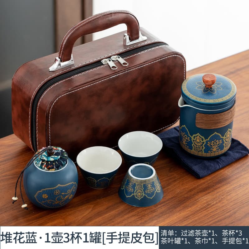 Portable Ceramic Quick Cup One Pot Three Cups Travel Tea Set Brewing Pot Tea Cup Small Set Gift Drop Shipping