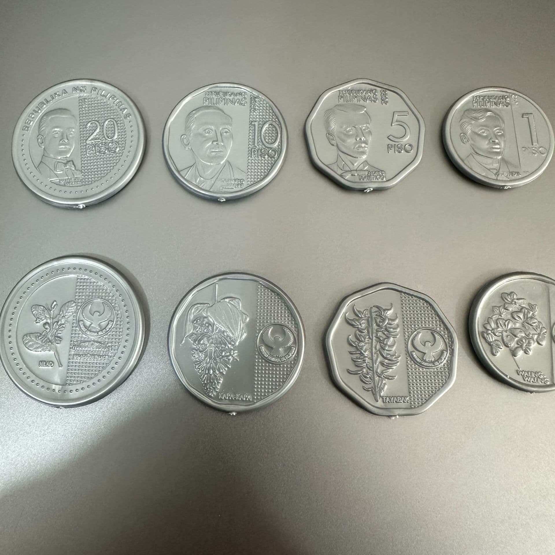 Philippine commemorative coins game coins 20 pesos 10 pesos 5 pesos 1 pesos plastic coins custom dollar coins