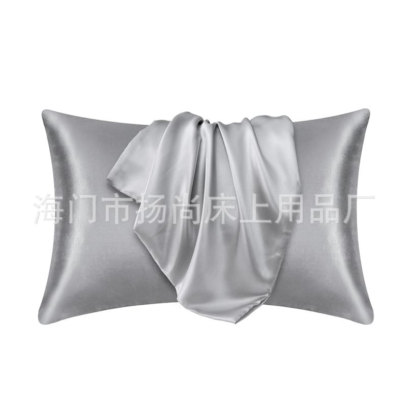 Washed Silk Satin Pillowcase with Zipper, Imitation Silk, Sateen Fabric
