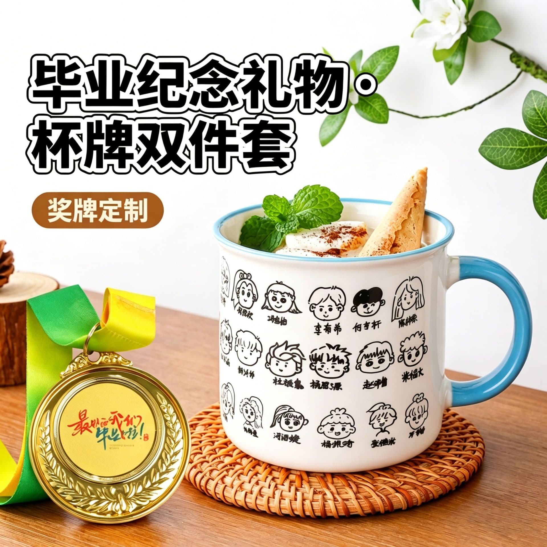 Custom Self-Portrait Mug, Kindergarten Graduation Gift for the Whole Class, Large Ceramic Keepsake Cup, Hand-Painted Souvenir