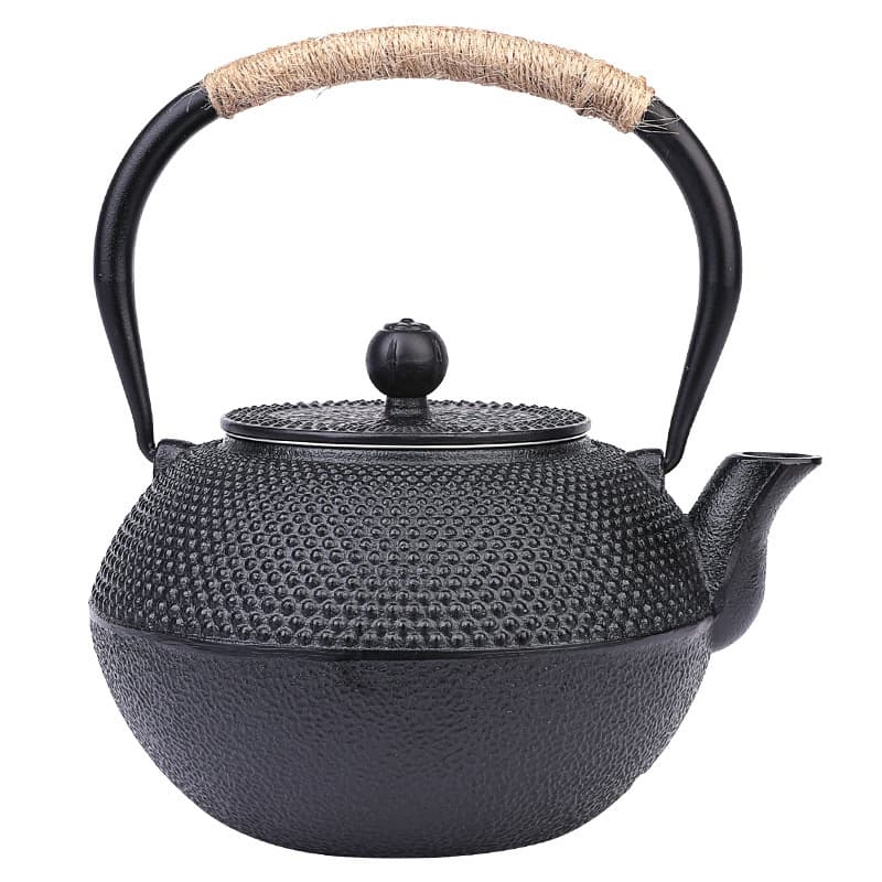 Retro matte cast iron kettle in sizes 0.3L, 0.6L, 0.9L, 1.2L, 1.8L, small particle design imitating Japanese Nanbu iron kettle, wholesale.