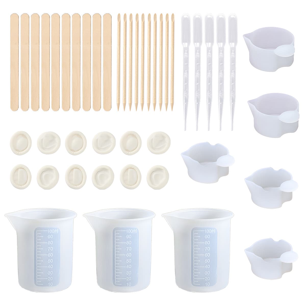 45-Piece Set DIY Crystal Drip Silicone Mold Kit Unusual Shape Baking Cake Mould Modern Simple Style for Crystal Drip Glue Making