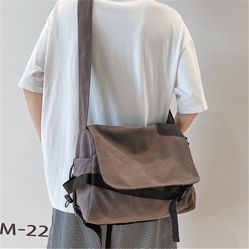 ins Japanese crossbody bag men's shoulder bag trendy brand large capacity messenger bag versatile functional wind crossbody bag men's bag